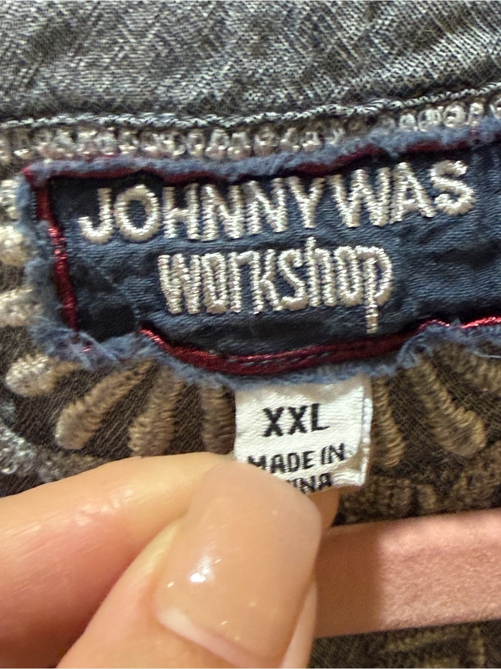 Johnny Was Workshop Chambray Embroidered Caelynn Swing Blouse XXL EUC - Picture 3 of 9